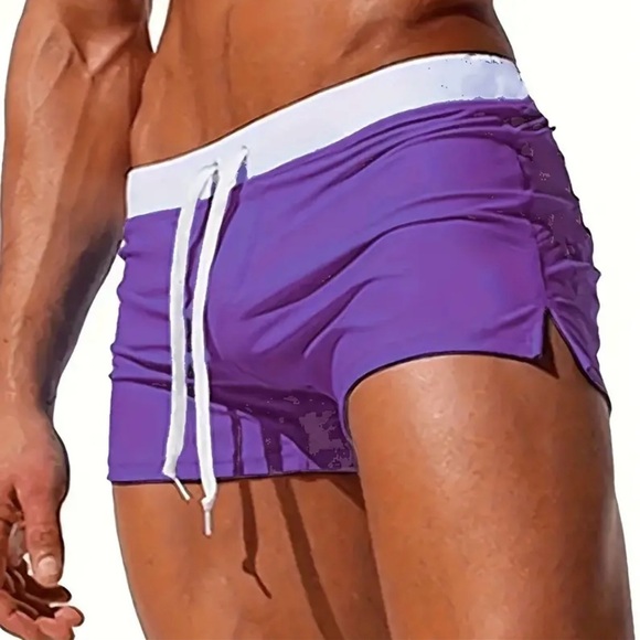 Men's Solid Color Swimming Trunks, Beach Shorts For Summer, Breathable (New)#559 - Picture 4 of 5